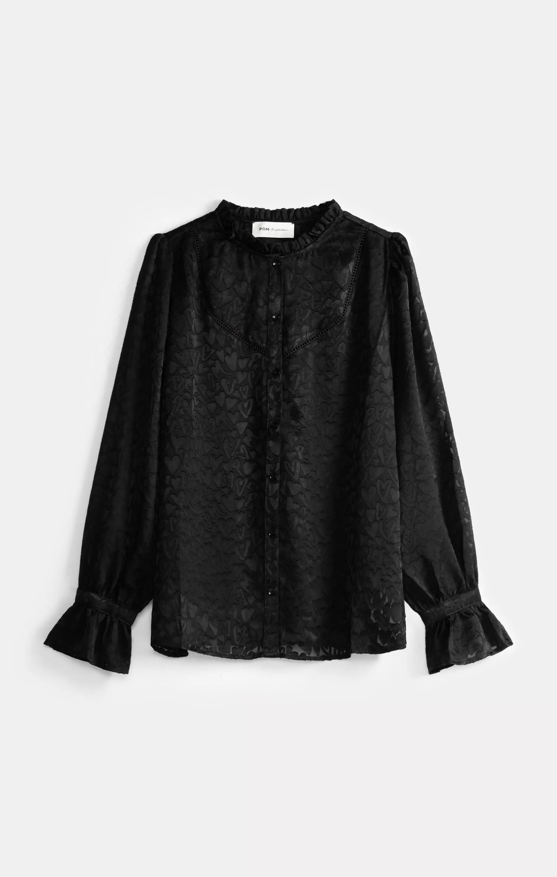 POM Amsterdam BLOUSE Hearts Black | Blouses