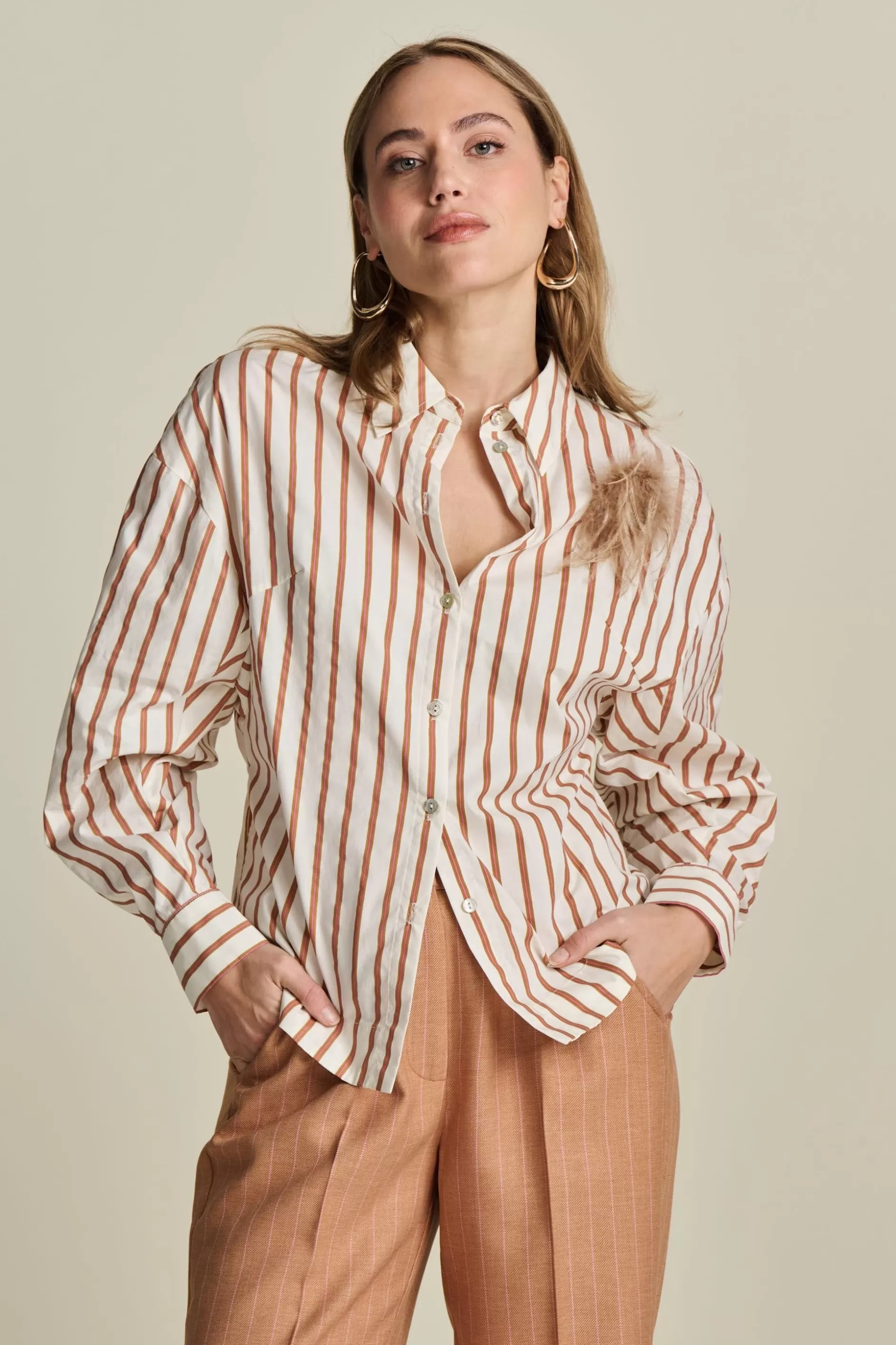 POM Amsterdam BLOUSE Striped Poplin | Blouses